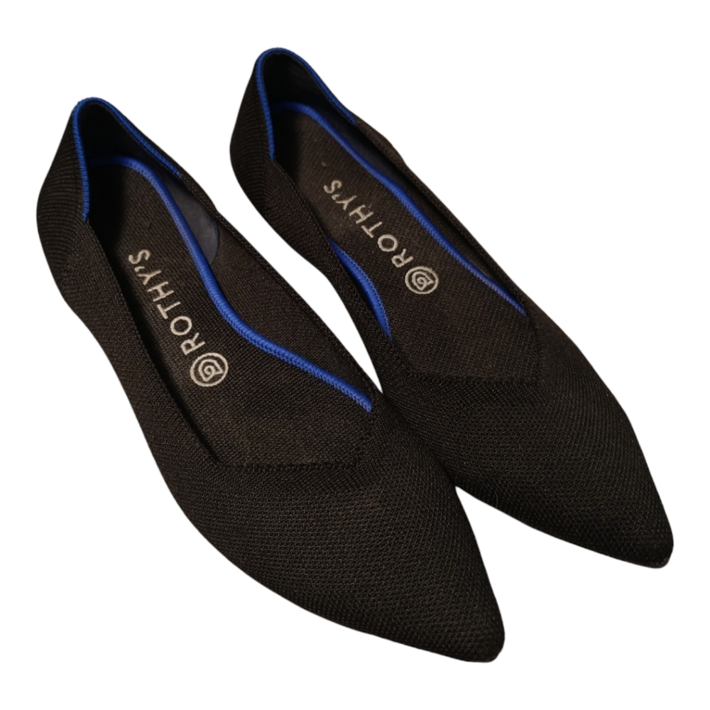 Rothy's 'The Point' Black Classic Woven Flats Women's Shoes Size 10 Solid Black